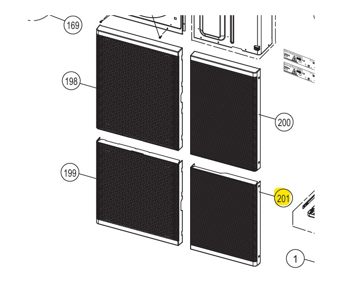 DISCHARGE GRILLE (Bas - Droit) - Référence ACXE20C09400