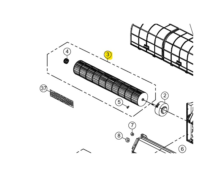 Turbine + roulement référence ACXH02C00240
